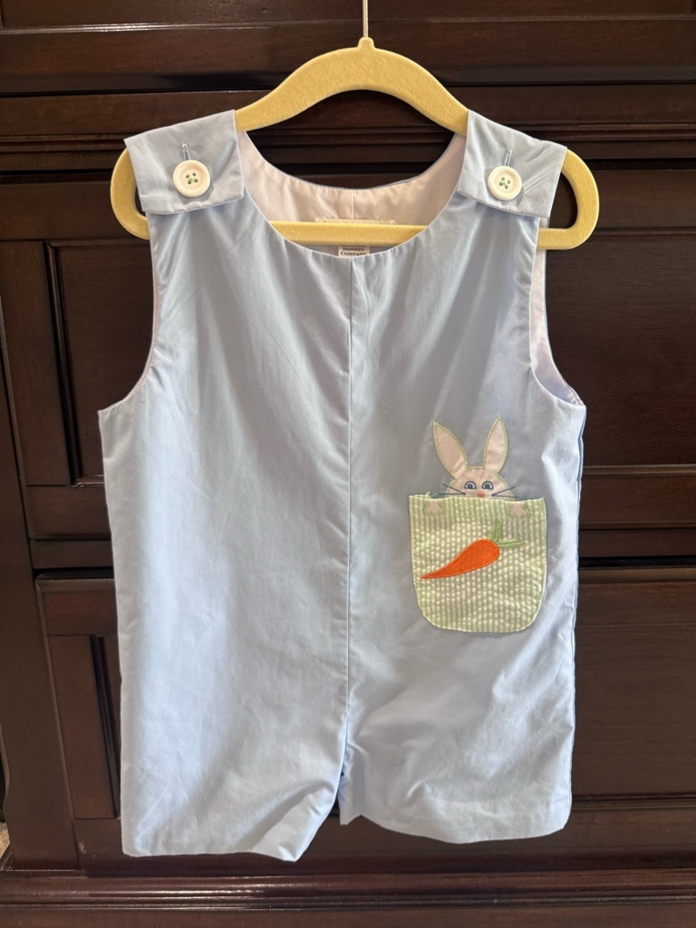 NWOT The Beaufort Bonnet Company Light Blue Jon Jon with Bunny Appliqué